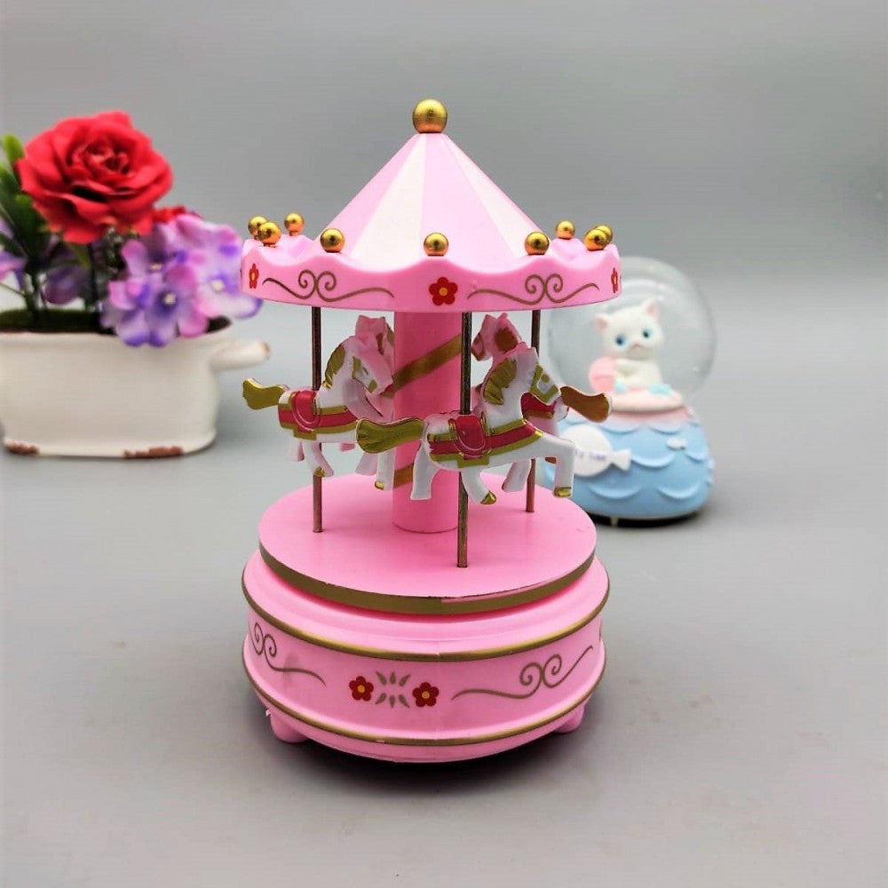 Cute Cat Lighted Musical Medium Size Snow Globe And Carousel Music Box Gift Set