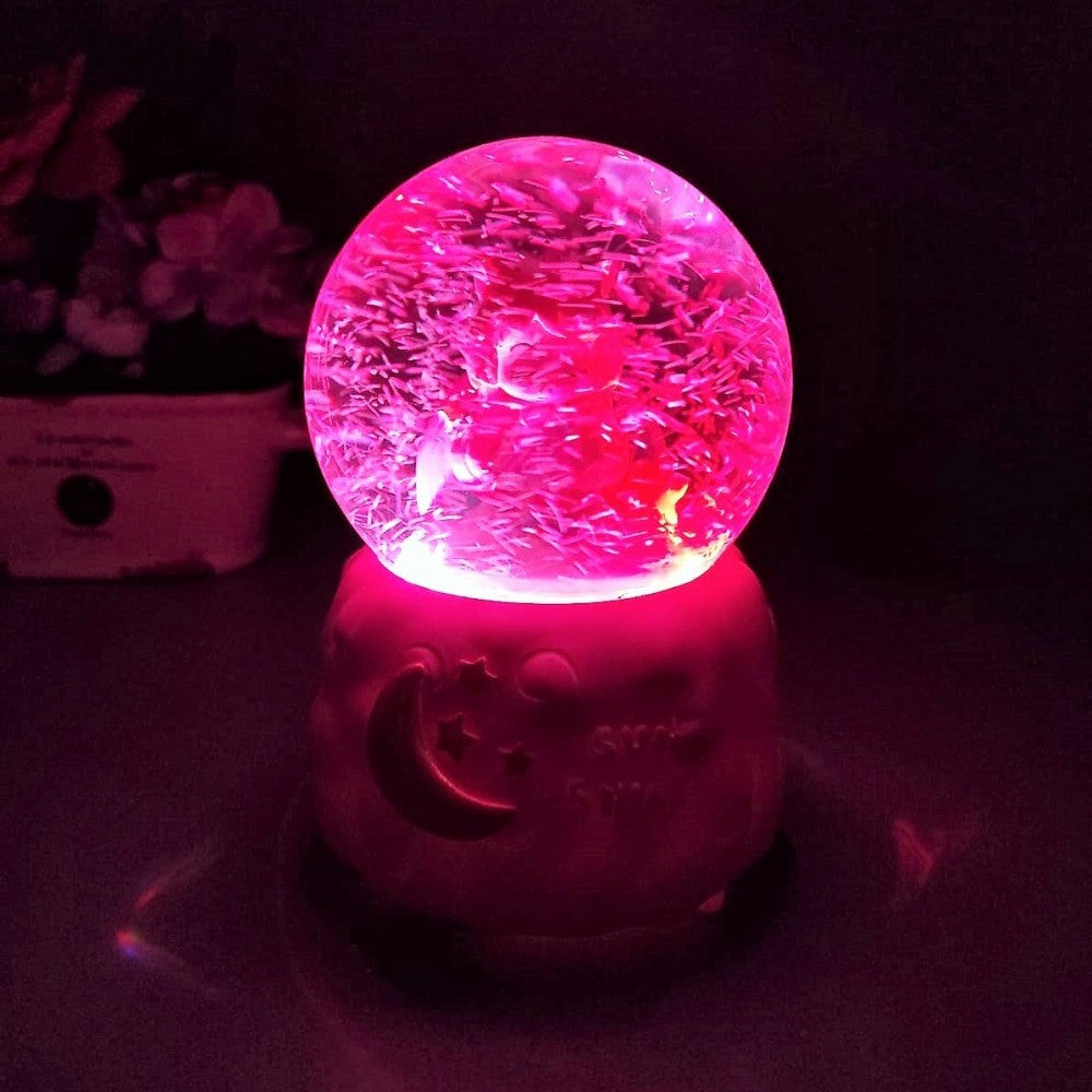 Large Size Snow Globe with Sunlight Illuminated Musical Spray