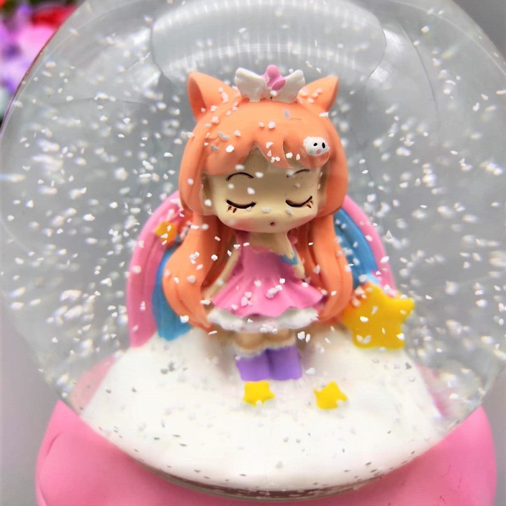 Large Size Snow Globe with Sunlight Illuminated Musical Spray