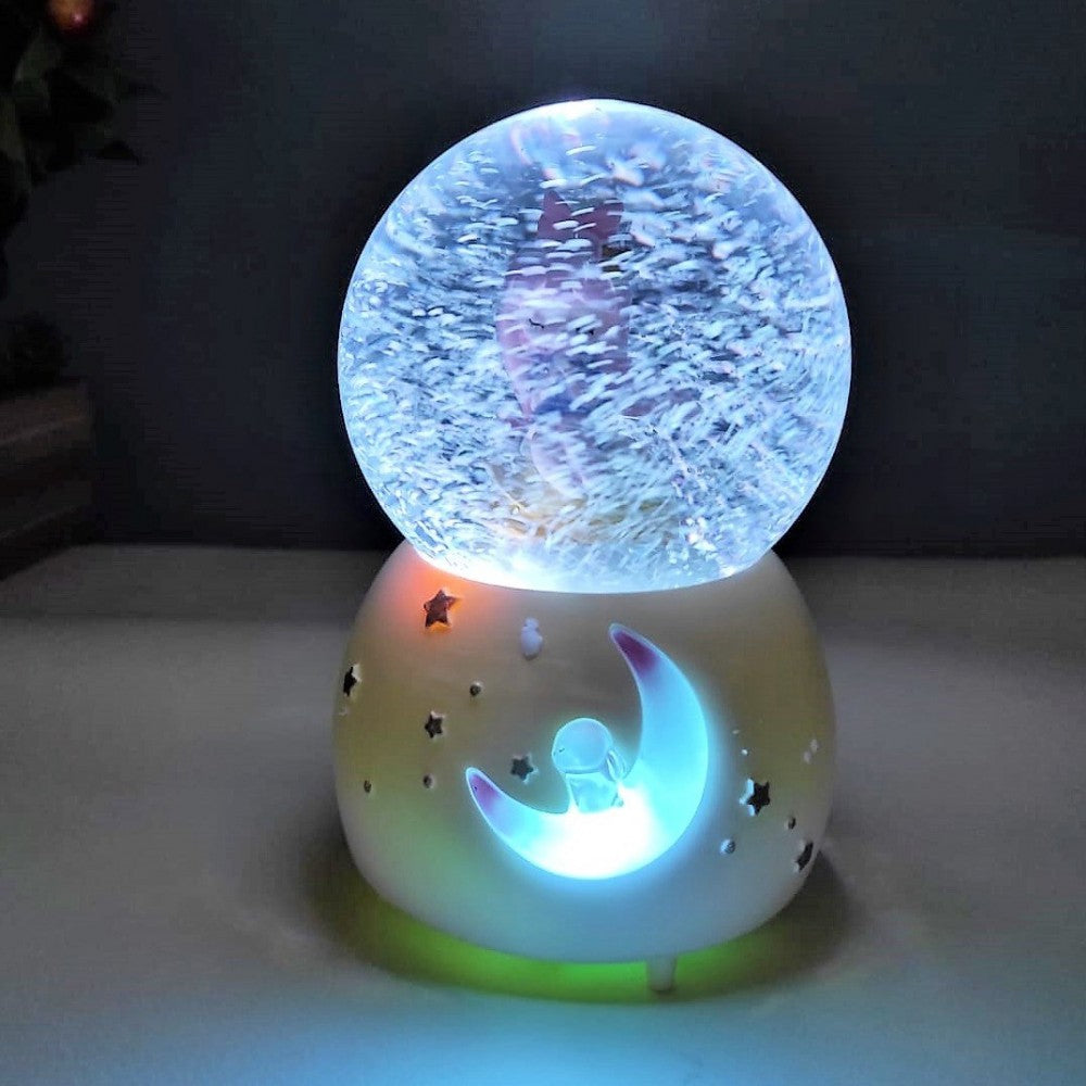 Dreaming Beautiful Girl Lighting Musical Spray Big Size Snow Globe