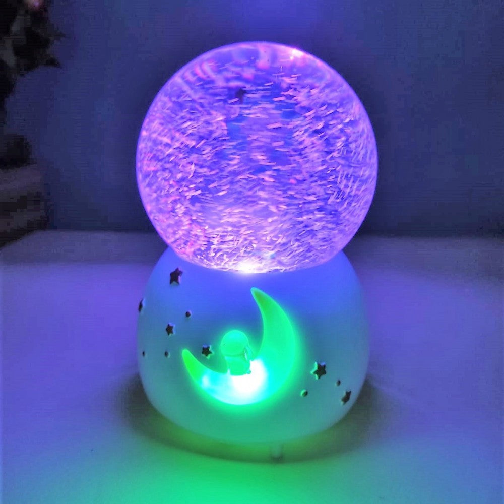 Girl Dreaming on a Bunny Large Size Snow Globe with Lights and Musical Spray<br data-mce-fragment="1">