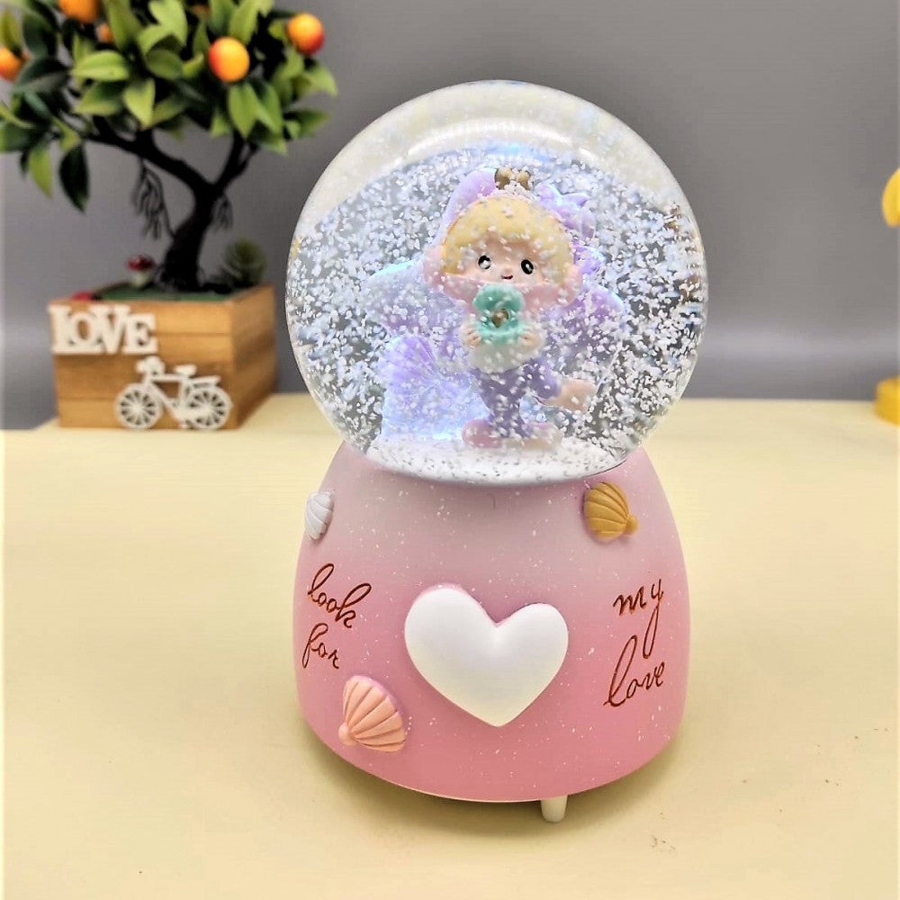 My Love Lighted Musical Spray Big Size Snow Globe