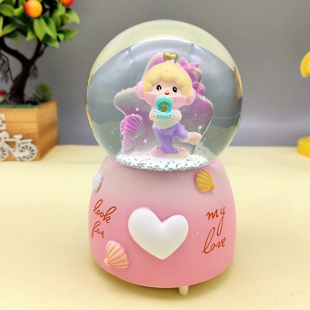 My Love Lighted Musical Spray Big Size Snow Globe