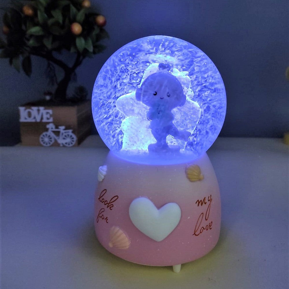 My Love Lighted Musical Spray Big Size Snow Globe