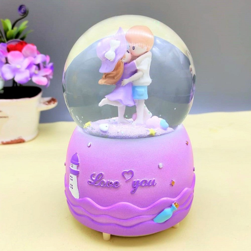 Love you Big Size Snow Globe with Light, Music and Spray