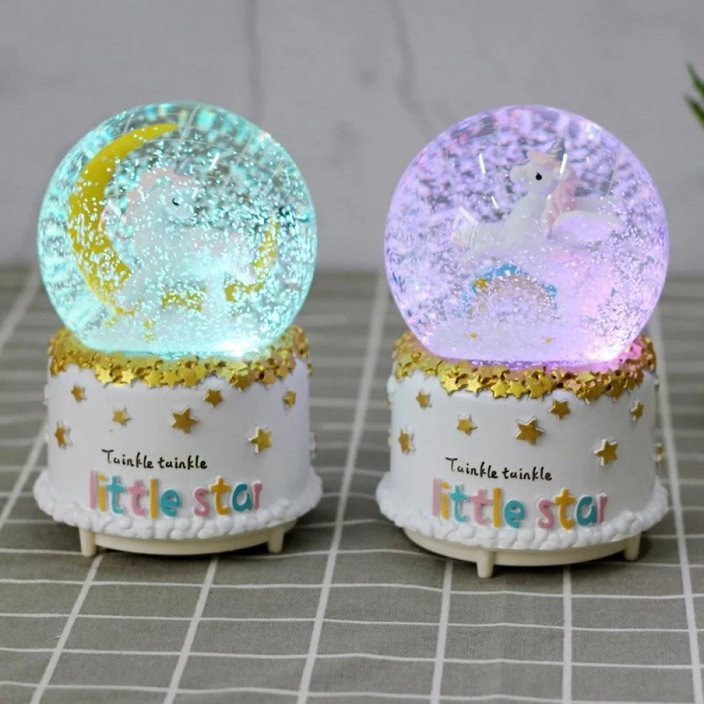 Unicorn Light and Music Snow Globe
