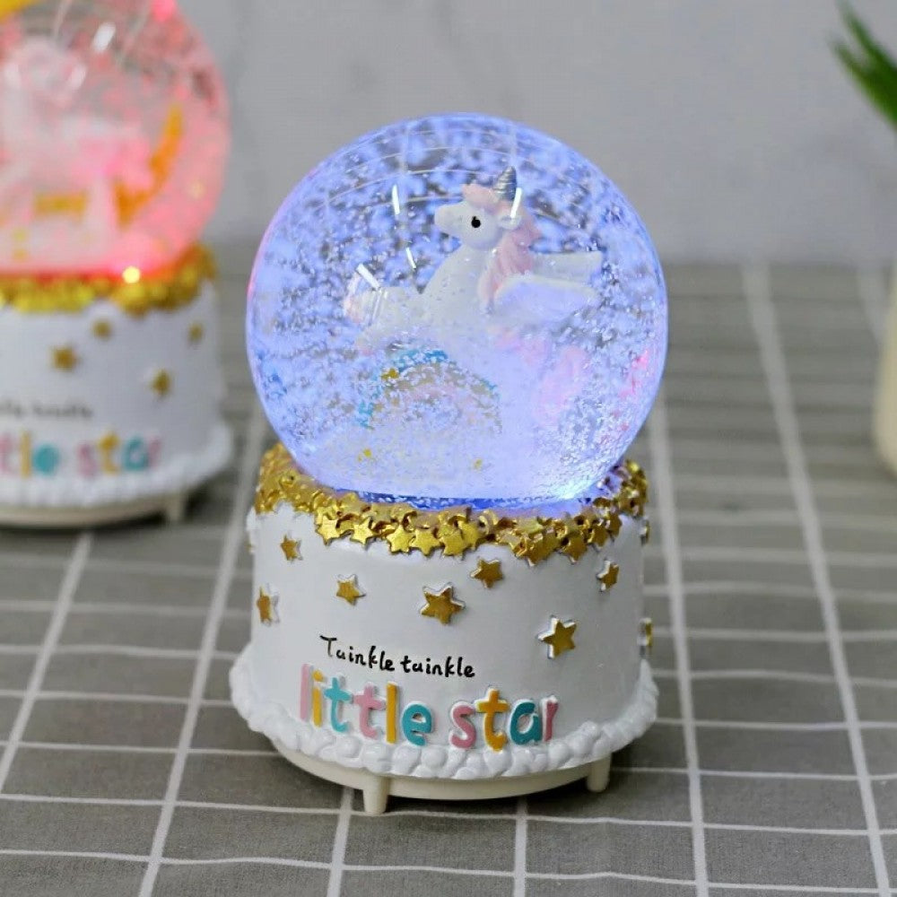 Unicorn Light and Music Snow Globe