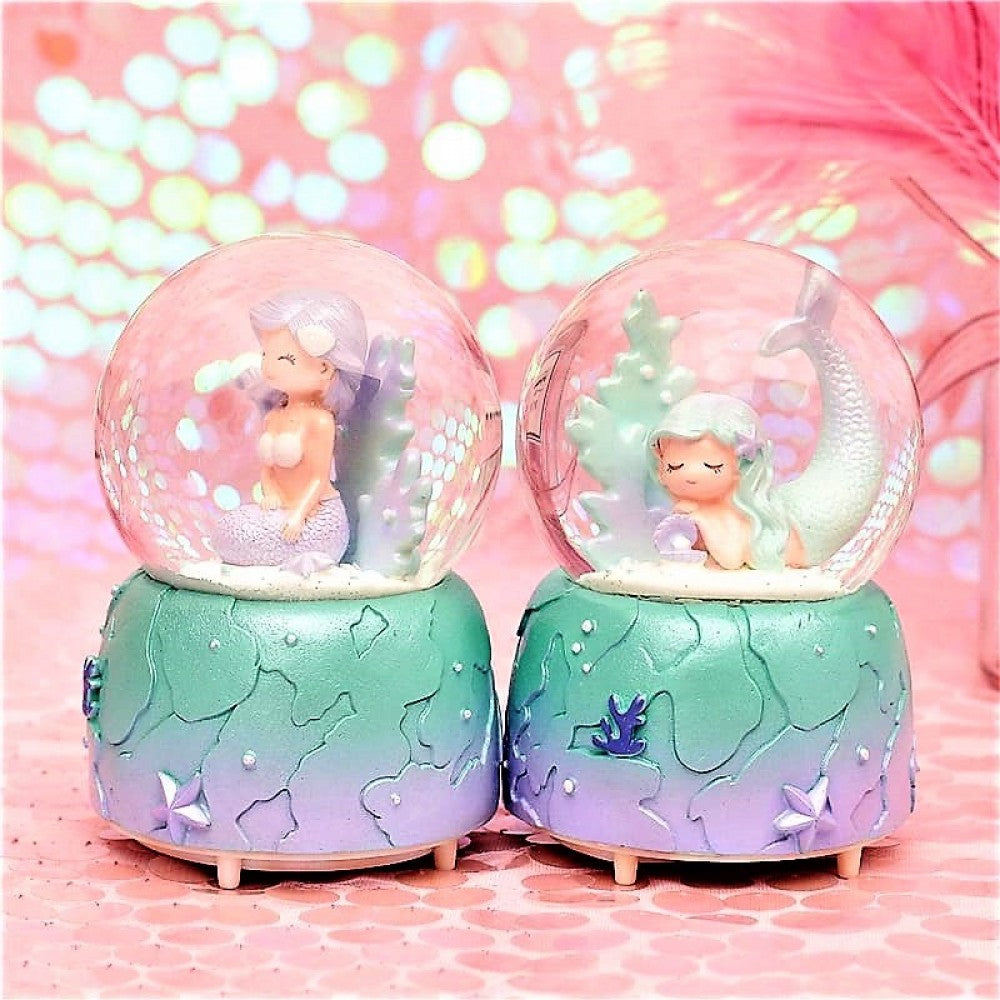 Mermaid Light and Music Snow Globe