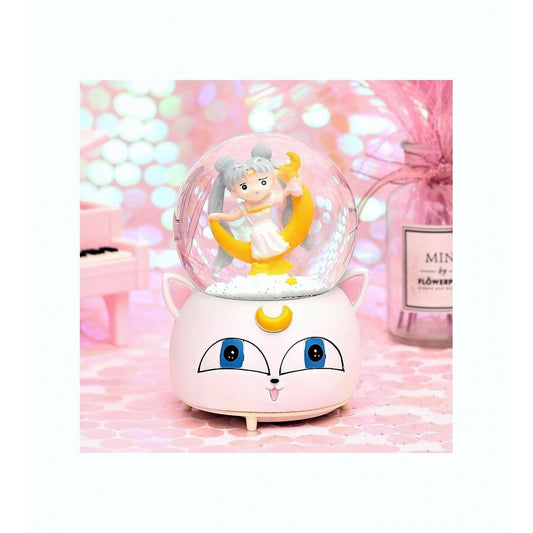 Japanese Girl Illuminated Large Size Spray Snow Globe<br>