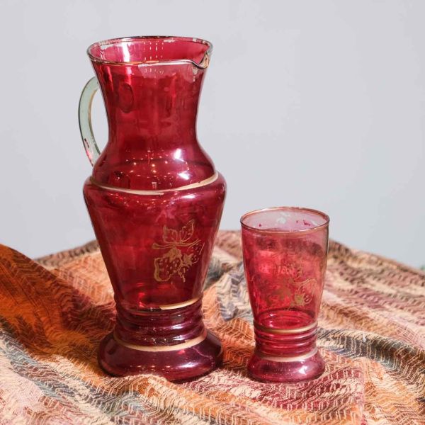 Antique Jug Set, glass jug and glass set