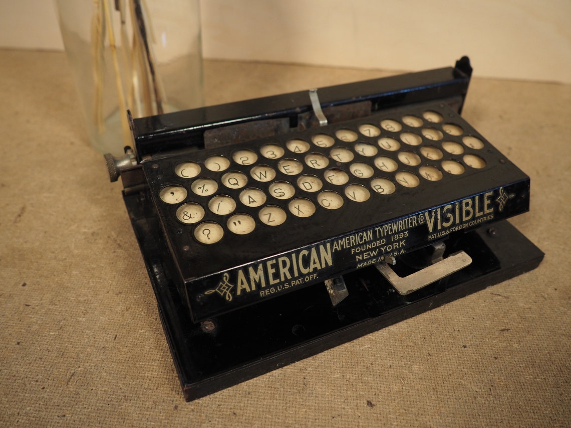 Typewriter American Visible index typewriter 1891 rare antique typewriter display piece original writing machine