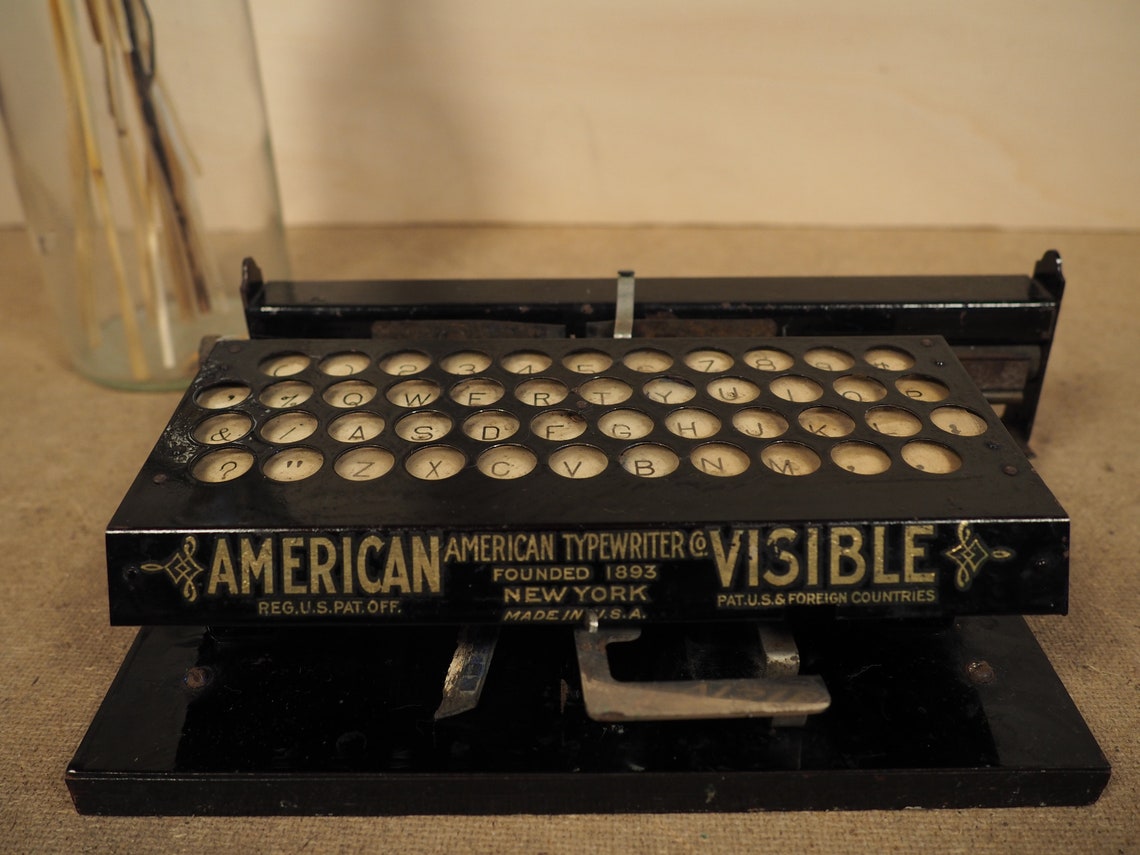 Typewriter American Visible index typewriter 1891 rare antique typewriter display piece original writing machine