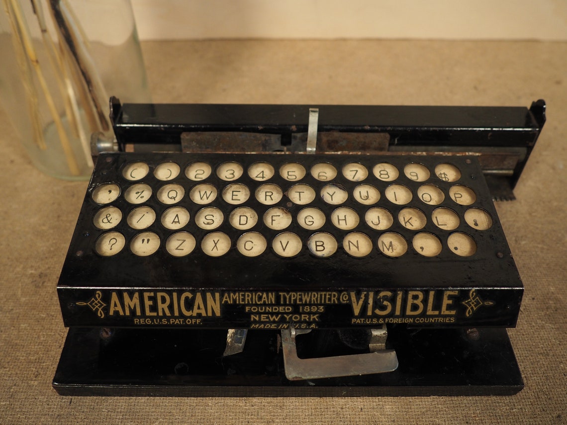 Typewriter American Visible index typewriter 1891 rare antique typewriter display piece original writing machine