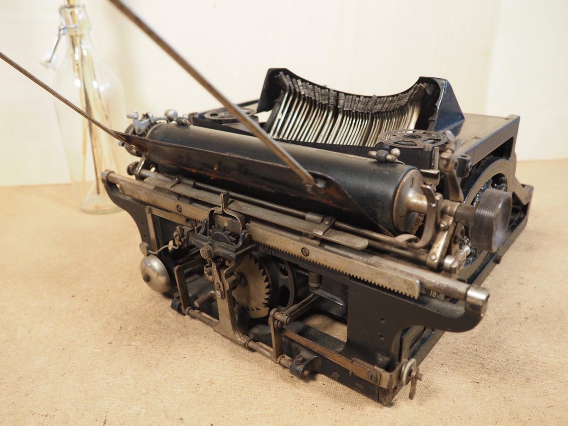 Typewriter IDEAL A2 (1903) German antique typewriter rare vintage  base and case collectible
