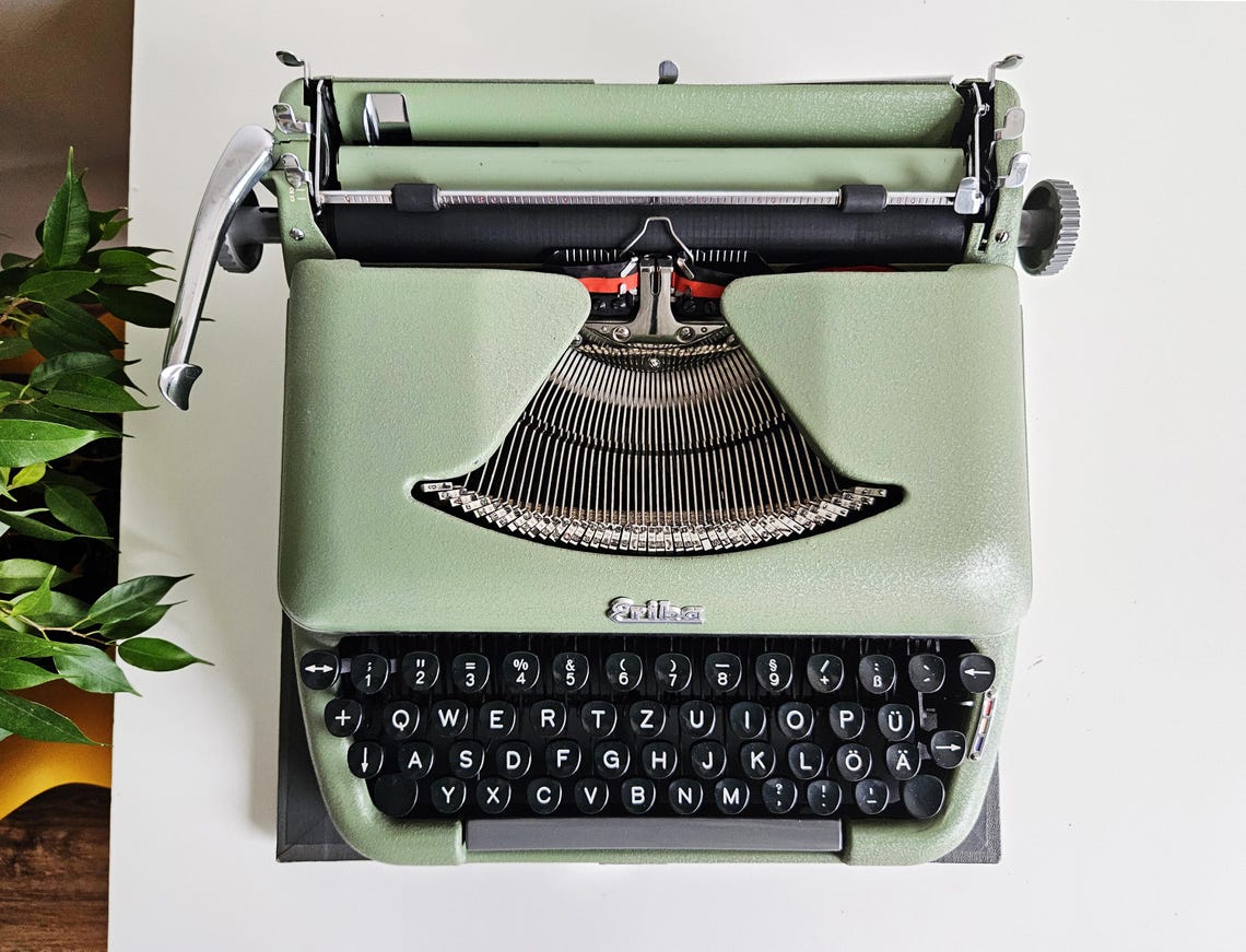 Erika Model 10 a portable working vintage typewriter from the 1950s