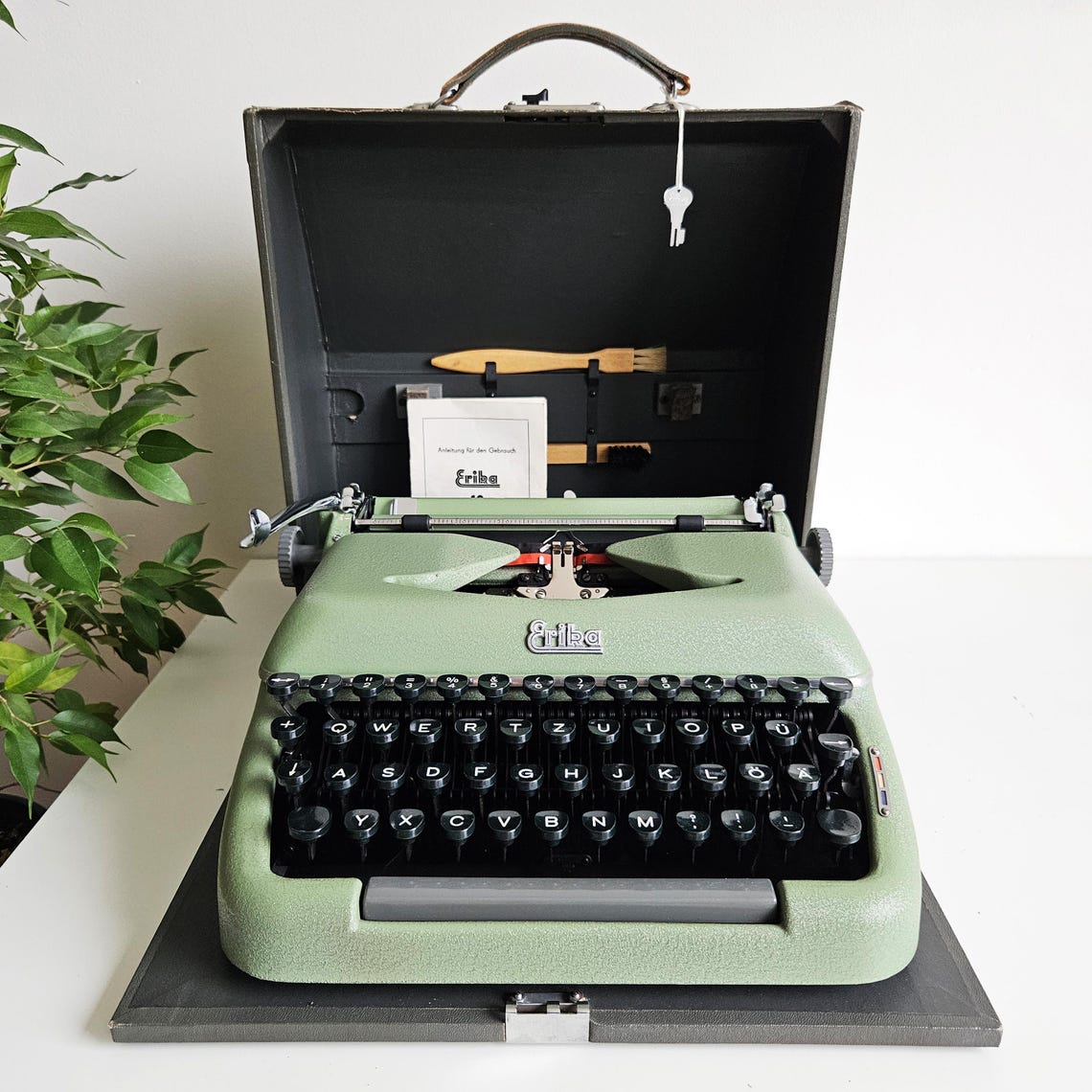 Erika Model 10 a portable working vintage typewriter from the 1950s