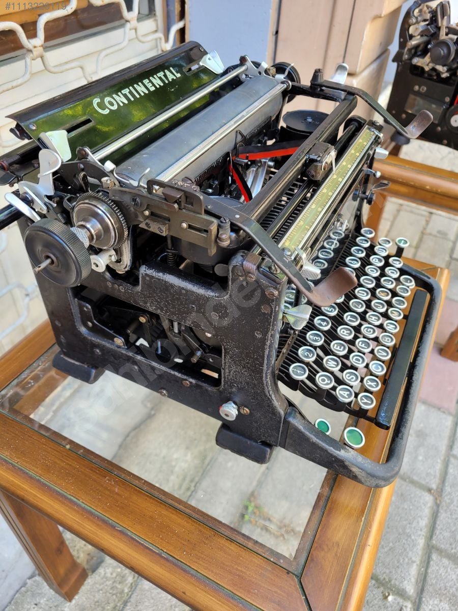 103-Year-Old German-Made Continental Office Typewriter - Rare Glass Key Antique