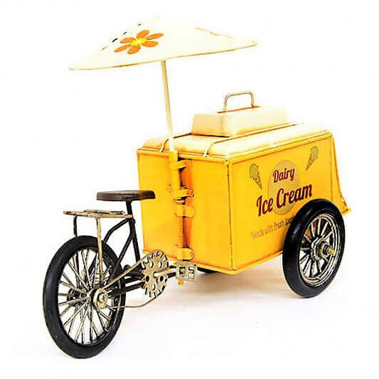 Nostalgic Decorative Ice Cream Car Yellow