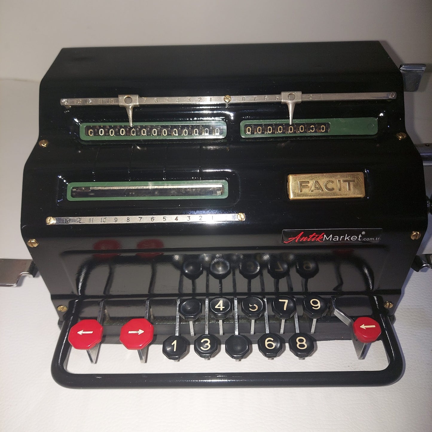 Antique Facit 1948 model Mechanical Calculator. Rare model. Black Color Calculator