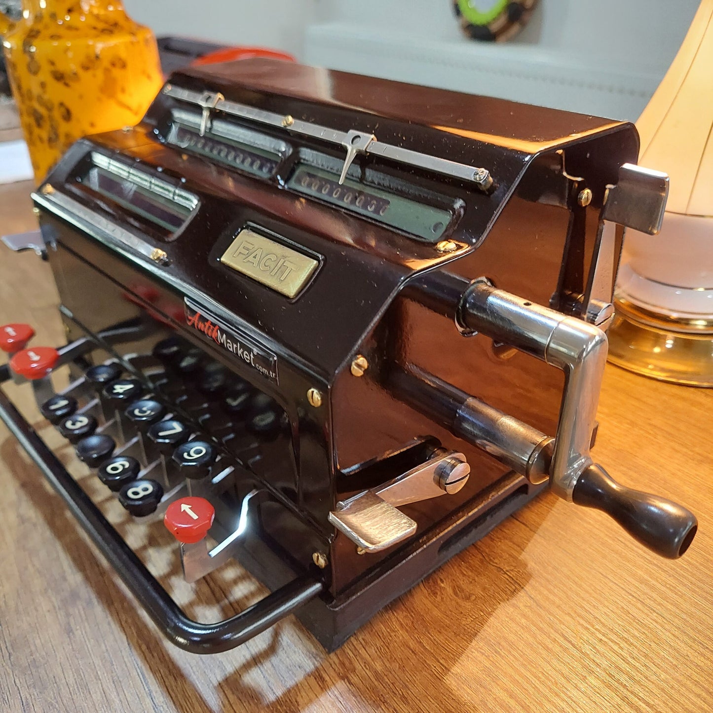 Antique Facit 1948 model Mechanical Calculator. Rare model. Black Color Calculator
