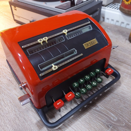 71 years old Facit Antique Mechanical Calculator,Red Color