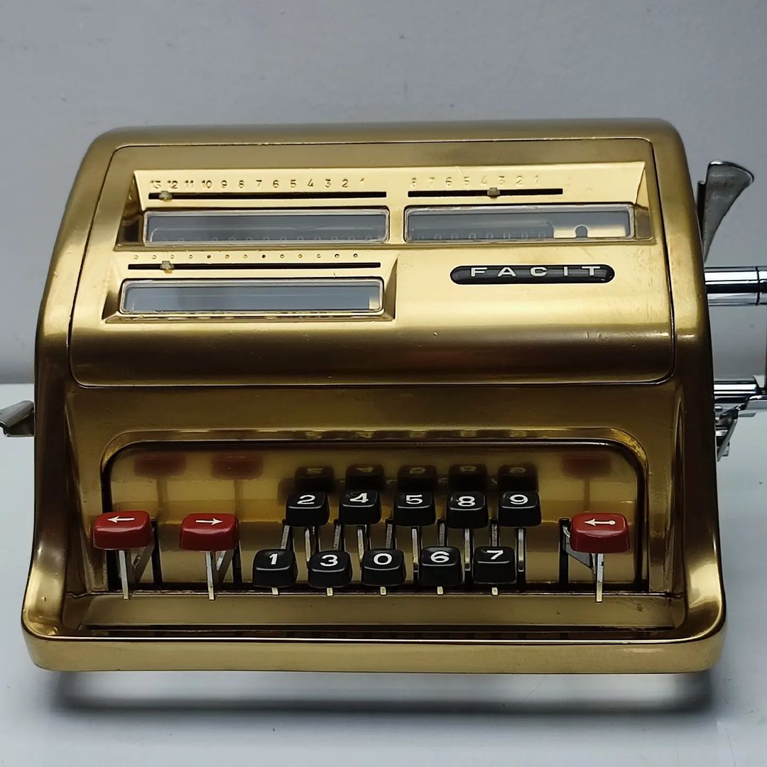 FACIT ANTIQUE CALCULATOR GOLD COLOR