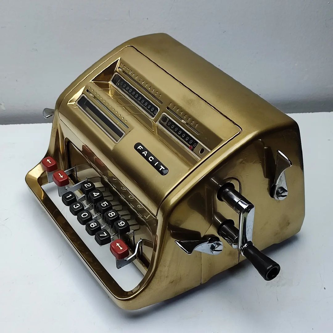 FACIT ANTIQUE CALCULATOR GOLD COLOR