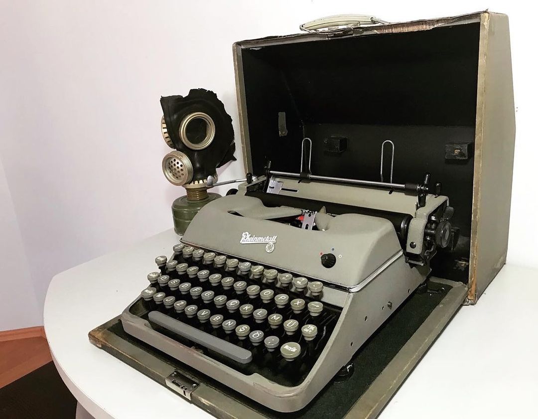 1950-60's Reheinmetall Collectible Gray Color Typewriter