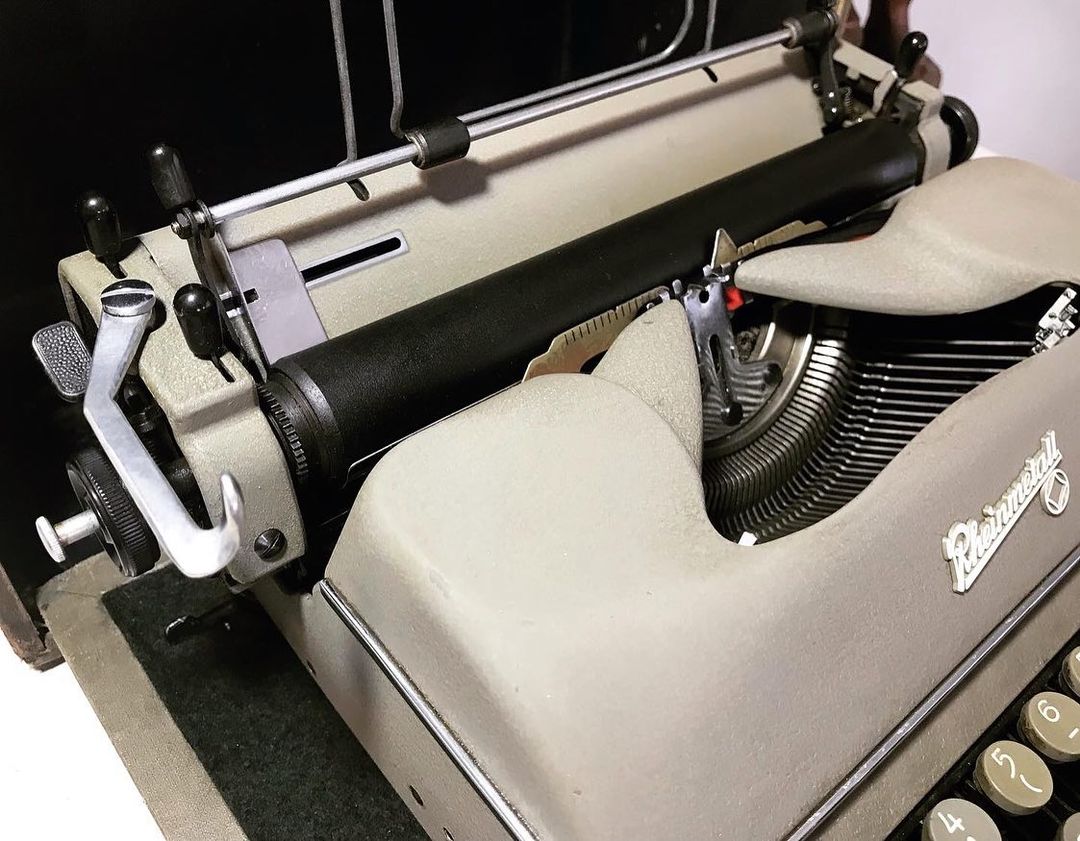 1950-60's Reheinmetall Collectible Gray Color Typewriter