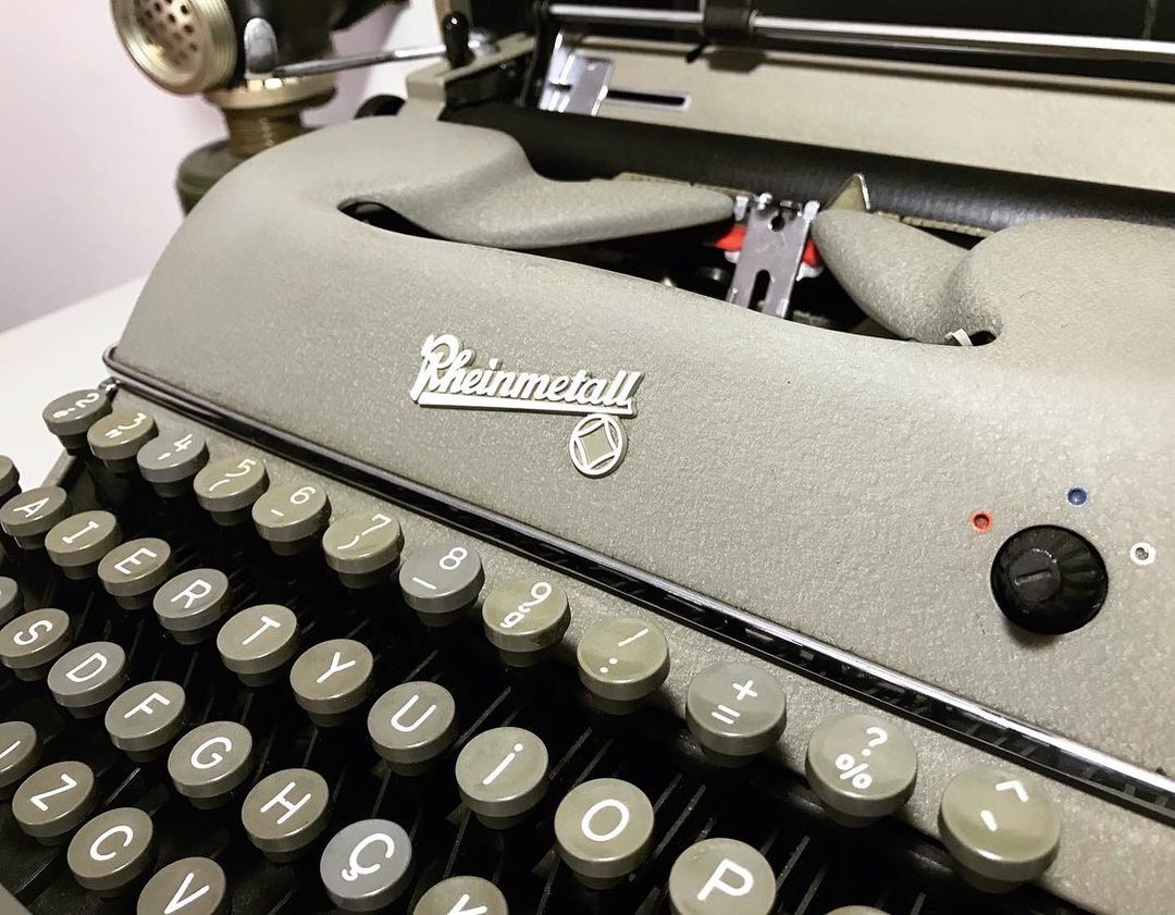 1950-60's Reheinmetall Collectible Gray Color Typewriter