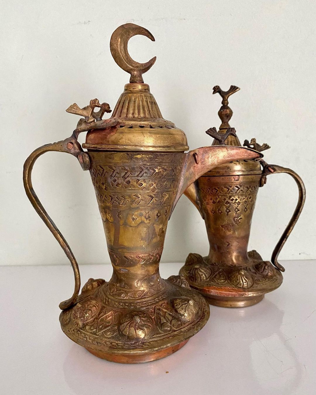 Antique Brass Mırra Coffee Pot Set