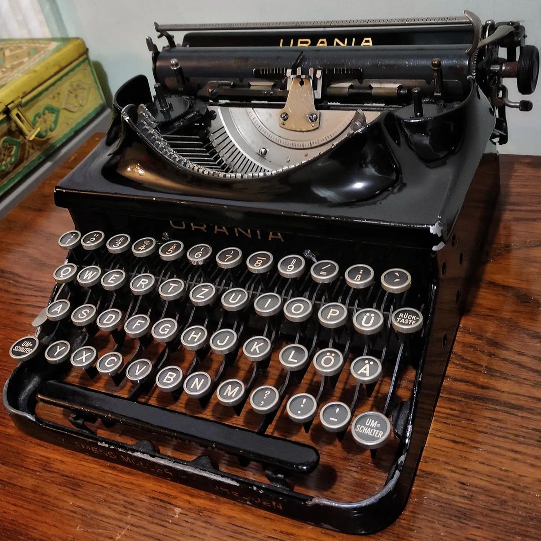 1930's Germany  Urania brand Portable model portable typewriter with serial number 168664