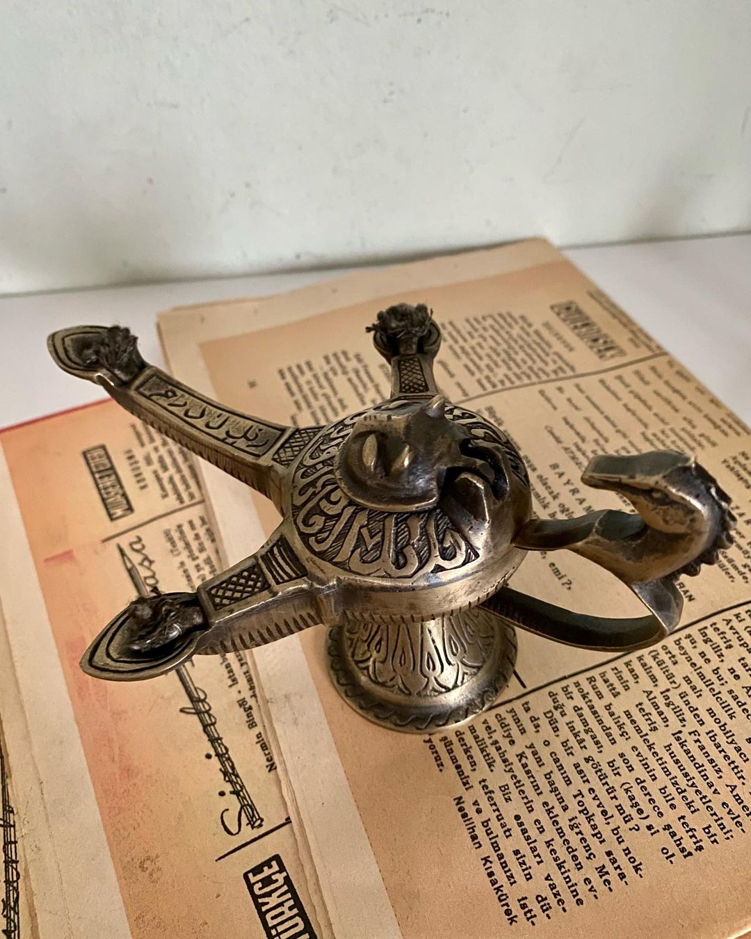 Antique Brass Candil (Gass Lamp) Oil Lamp