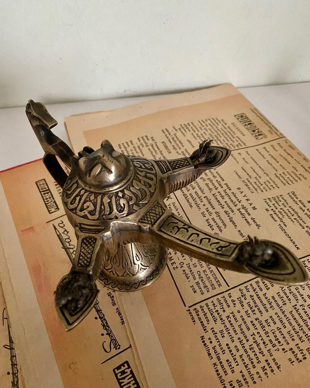 Antique Brass Candil (Gass Lamp) Oil Lamp