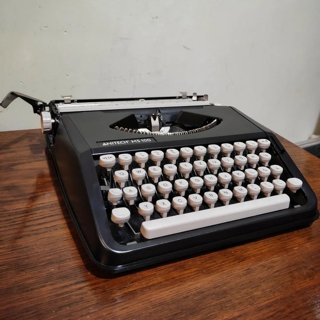 1980's Brazil  Anitech brand MS 100 model portable typewriter