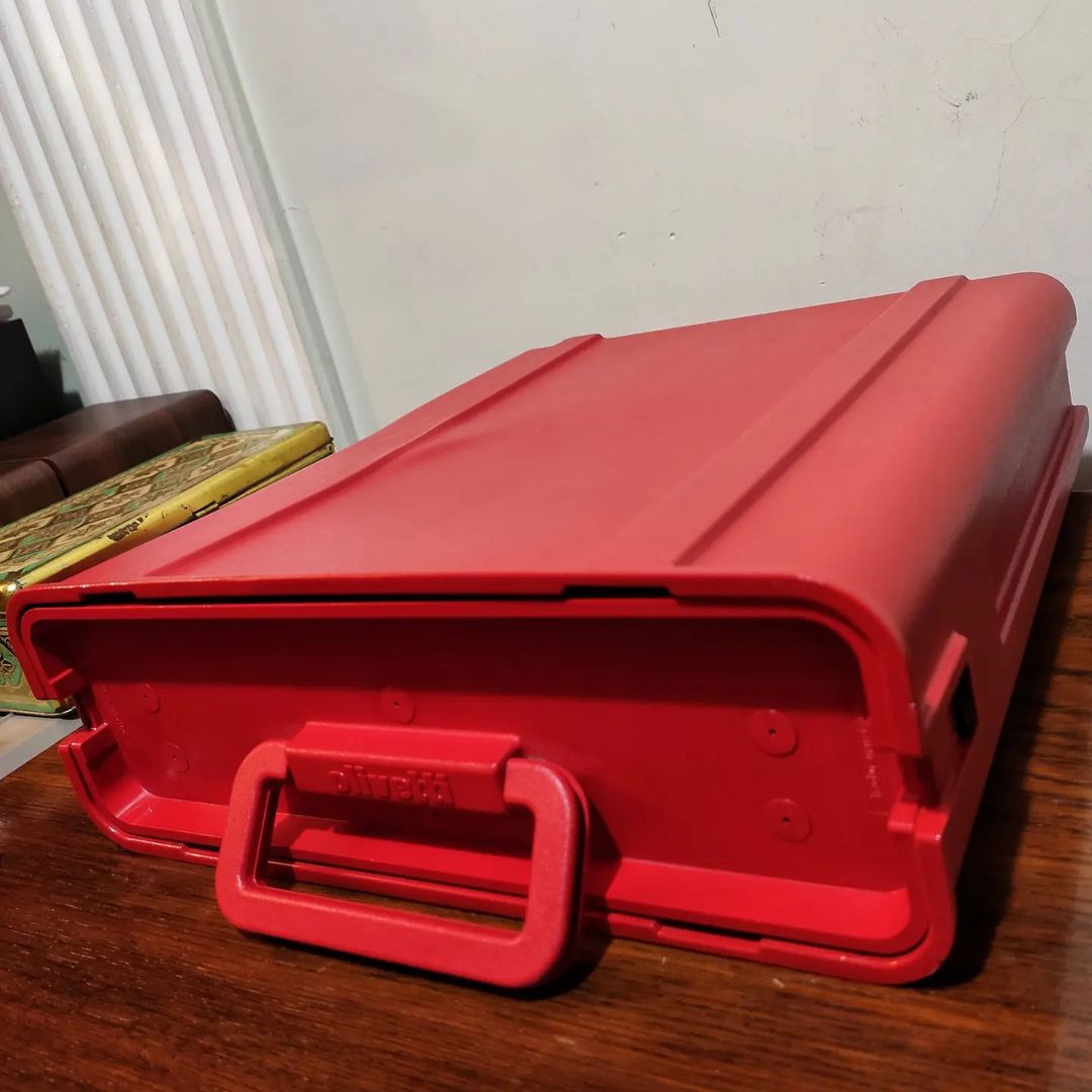 1960's Italy  Olivetti brand Valentine model portable pop art typewriter