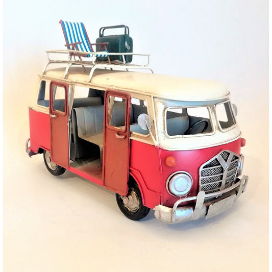 Handmade Nostalgic Ford Jeep Metal Car Red