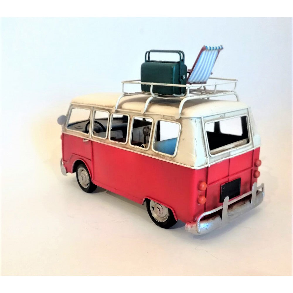 Handmade Nostalgic Ford Jeep Metal Car Red