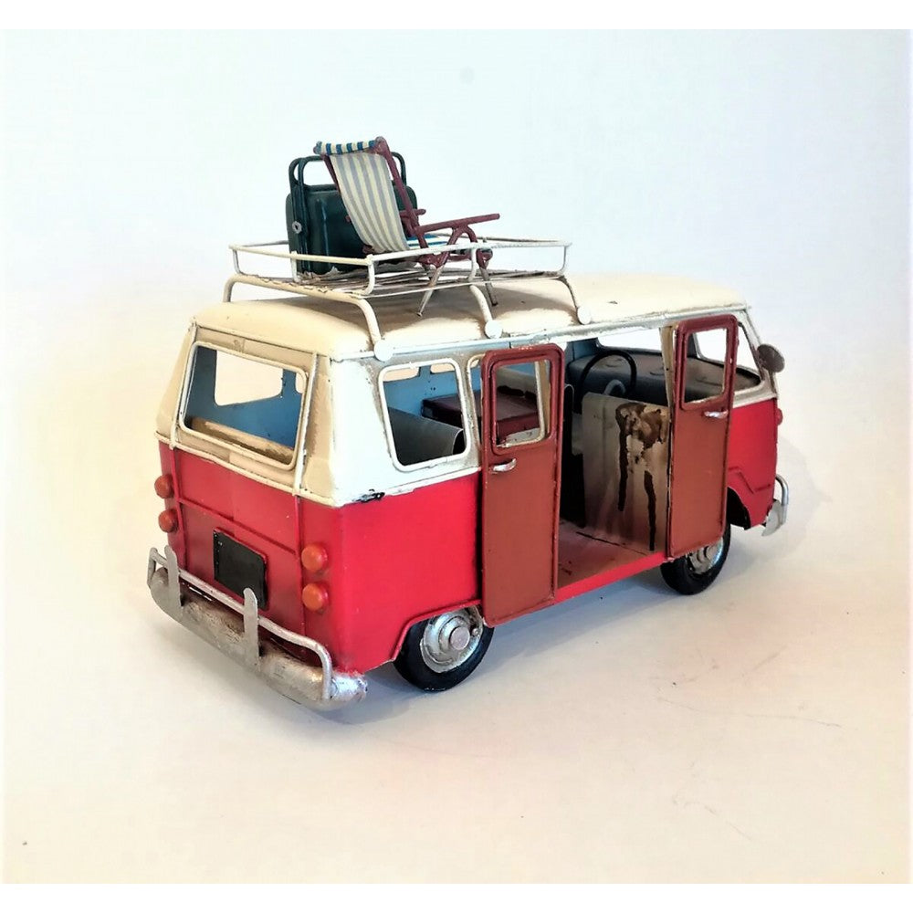 Handmade Nostalgic Ford Jeep Metal Car Red