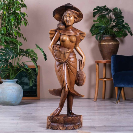 Wooden Sculpture Woman Nude  (Big Size)