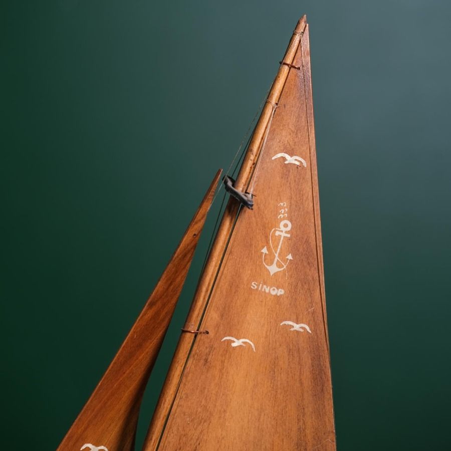 Wooden Sailboat (Boat) Statue