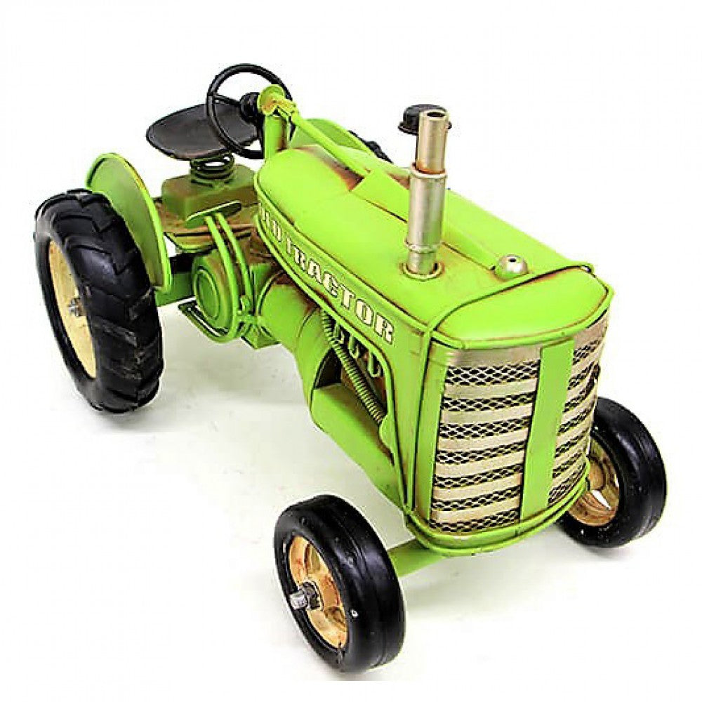 Decorative Nostalgic Metal Garden Tractor Large Size Green