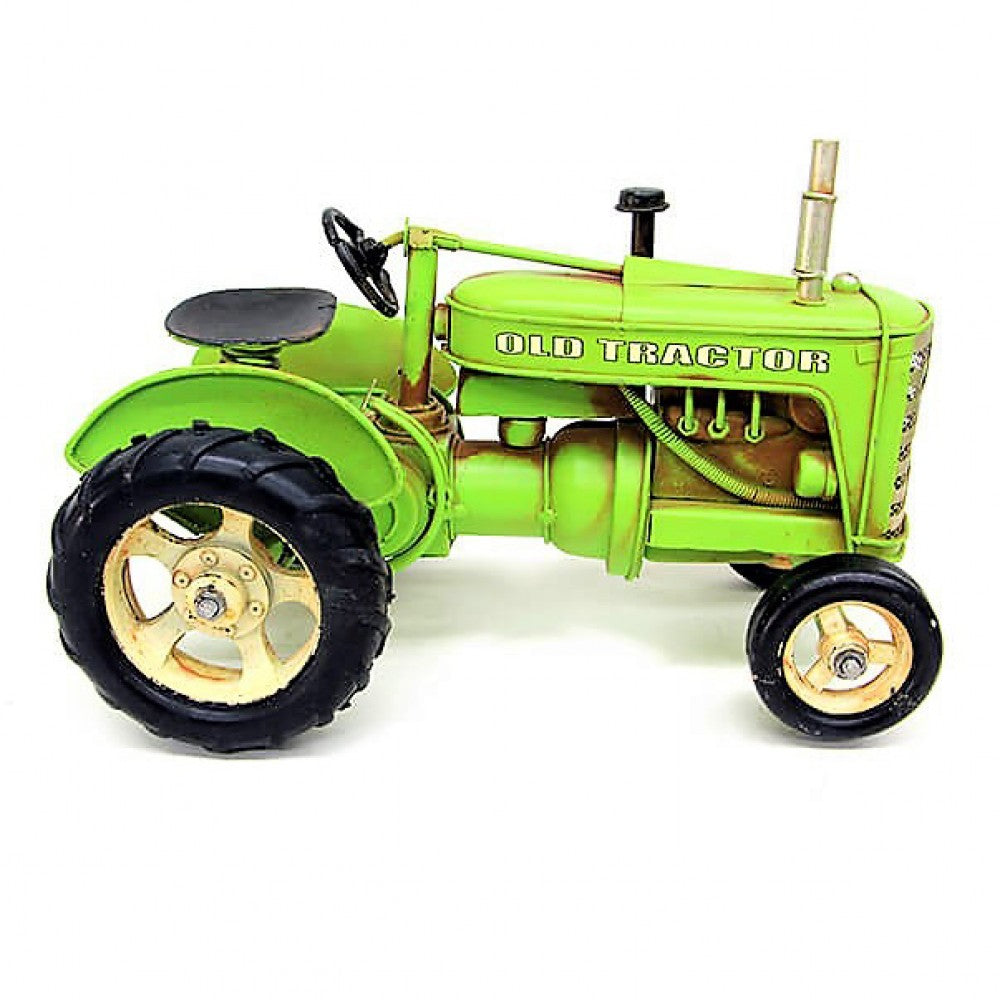 Decorative Nostalgic Metal Garden Tractor Large Size Green