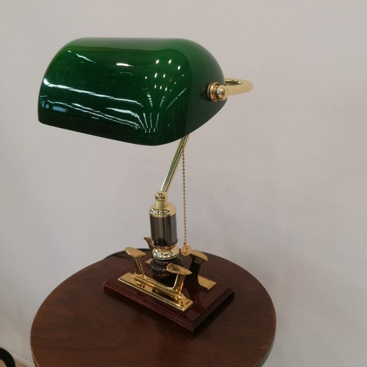 Vintage Banker Lamp (Green Color)