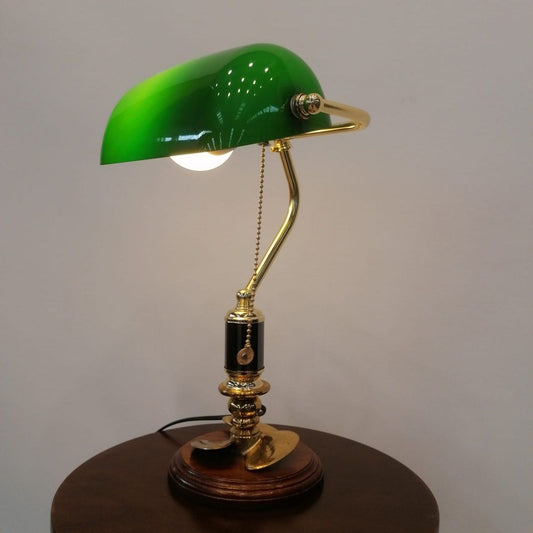 Vintage Banker Lamp (Green Color)