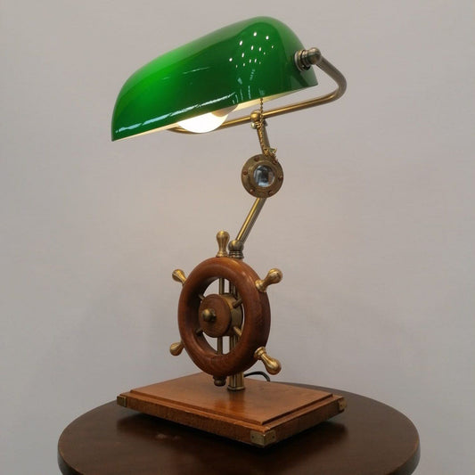 Vintage Banker Lamp (Green Color)