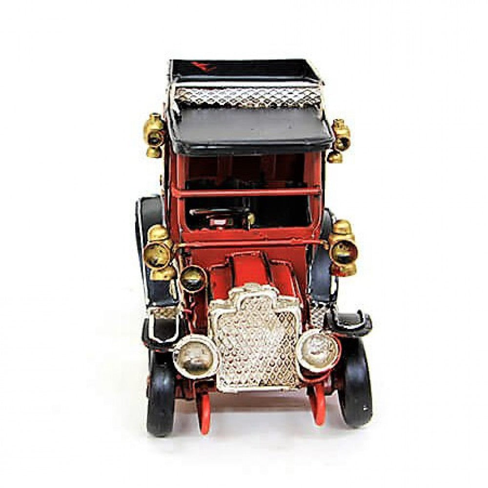 Nostalgic Jeep Decorative Metal Car Red
