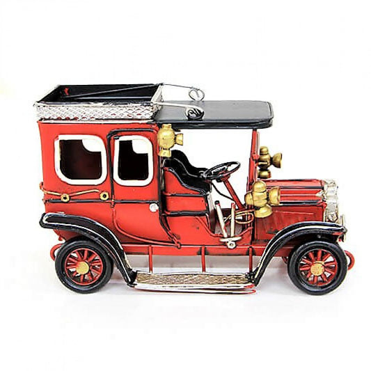 Nostalgic Jeep Decorative Metal Car Red