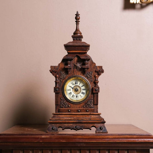 Cathedral Clock, Wooden Antique clock, Unique and Rare collectible Working clock