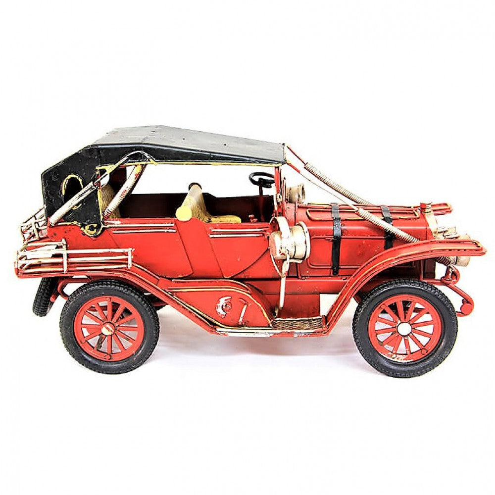 Handmade Nostalgic Ford Jeep Metal Car Red